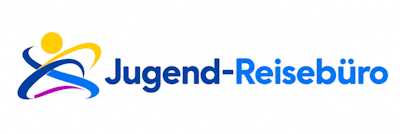 Das Logo Jugend-Reisebüro deutet neben der Wortmarke aktive Jugendliche an.